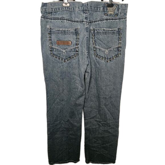 Phat Farm Jeans Men's 38x32 Regular Fit Straight Blue Denim Pants Y2K Hip Hop - Picture 4 of 10